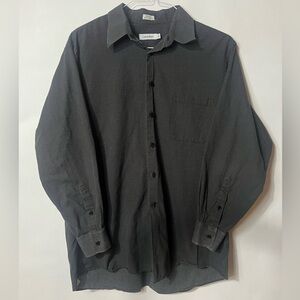 Calvin Klein Men's Charcoal Button Down Shirt Size 17 32/33 (XL)
